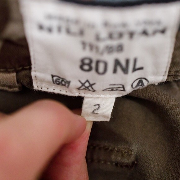 Nili Lotan Cropped French Military Pants Camo Camel Stretch Twill Cotton Size 2 - Picture 10 of 12